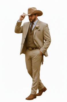 Stylish Cowboy Wedding Suit for Men – Rustic Western Elegance - Traje Para Hombre