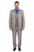 Blue Modern Fit Windowpane Peak Lapel 3 Piece Suit