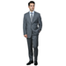 Men'S Grey Pinstripe 2-Button Suit 2 Piece Suits - Two Piece Business Suits Suit