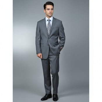 Men's Grey Tonal Shadow Stripe ~ Pinstripe 2-button 2 Piece Suits - Two piece Business suits Suit - Image 7