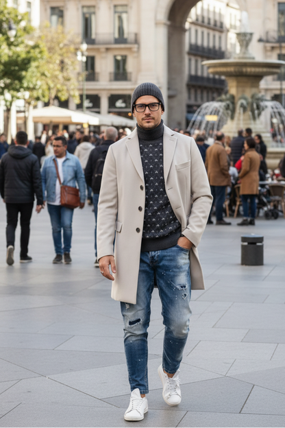 Light Tan Overcoat - Beige Sand Color Light Carcoat