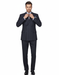 High Quality Dark Navy Blue Suit For Men & Chalk Bold White Pinstripe Double Breasted  100% Poly-Ray Suit