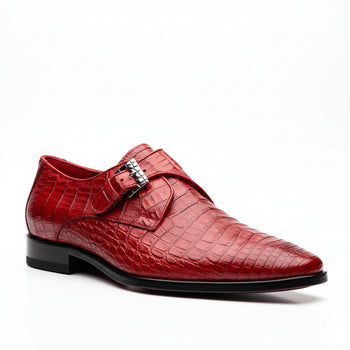 Marco Di Milano Mens Red  Caiman Gator Dress Shoes Rovigo - Image 6
