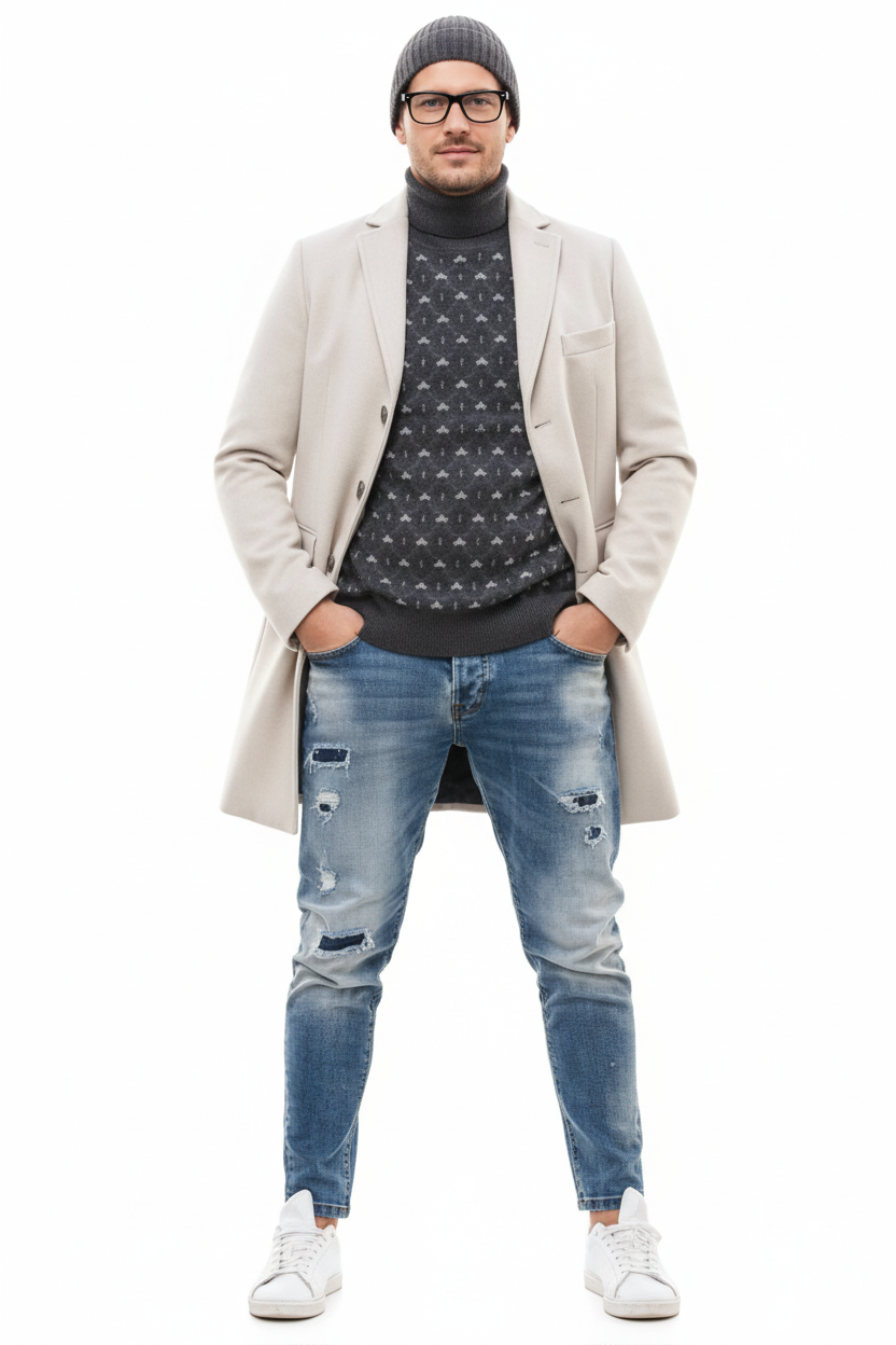 Light Tan Overcoat - Beige Sand Color Light Carcoat - Image 2