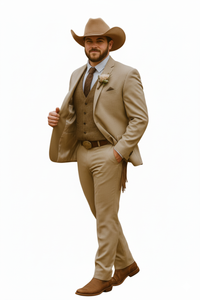 Stylish Cowboy Wedding Suit for Men – Rustic Western Elegance - Traje Para Hombre