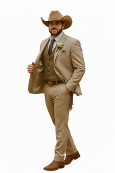Stylish Cowboy Wedding Suit for Men – Rustic Western Elegance - Traje Para Hombre