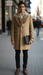 Men's Camel Three Button  Full Length Overcoat Men's Carcoat - Car Coat Mid Length Three quarter length coat
