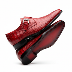 Marco Di Milano Mens Red  Caiman Gator Dress Shoes Rovigo