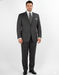 Men'S 2 Piece 100% Executive Suit - Charcoal With Silver Stripe ~ Pinstripe - 100% Percent Wool Fabric Suit - Worsted Wool Business Suit
