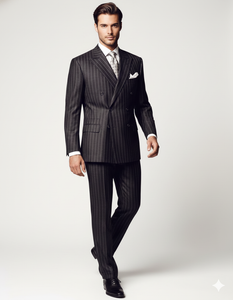 Chalk Bold Pinstripe Double Breasted 6 on 2 Super 120's poly~rayon