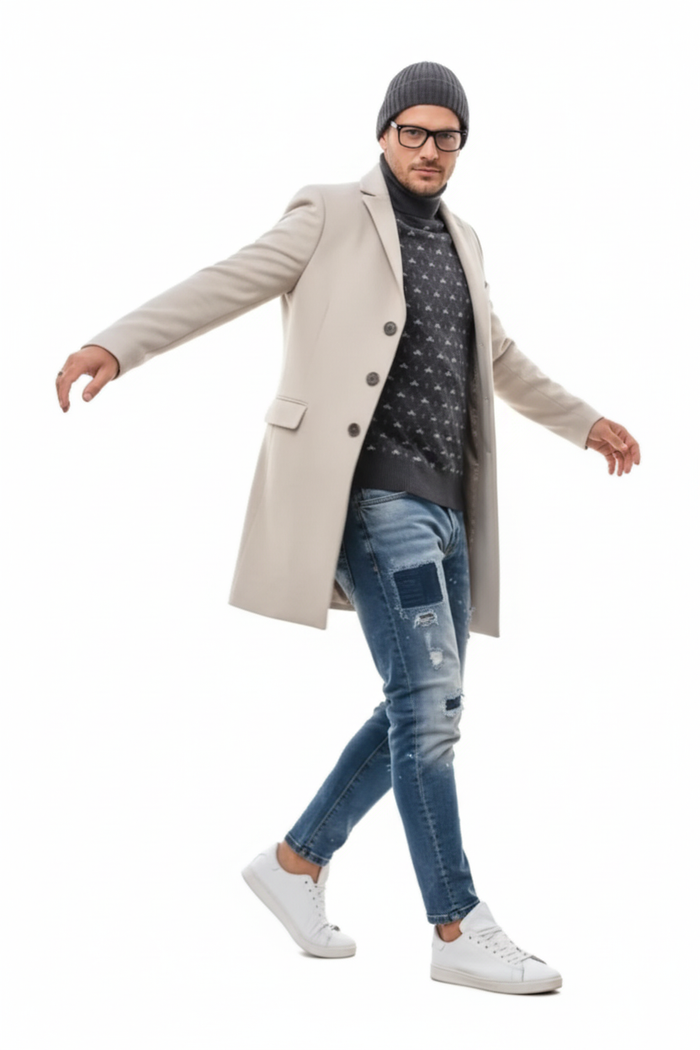 Light Tan Overcoat - Beige Sand Color Light Carcoat - Image 5