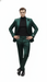 Mens Single Breast Suit Green - Sateen Shiny Fabric Metallic Fabric - Sharskin