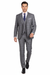 Mens 2 Button Vested Peak Lapel Plaid Suit in Grey