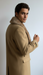 Men's Camel Three Button  Full Length Overcoat Men's Carcoat - Car Coat Mid Length Three quarter length coat