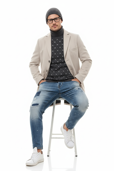 Light Tan Overcoat - Beige Sand Color Light Carcoat