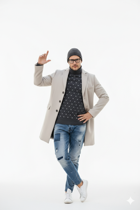 Light Tan Overcoat - Beige Sand Color Light Carcoat