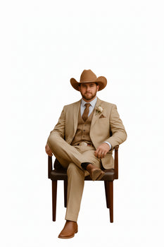 Stylish Cowboy Wedding Suit for Men – Rustic Western Elegance - Traje Para Hombre