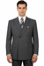 Mens Classic Wool Feel Double Breasted Suit in Heather Grey