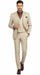 Khaki Plaid Suit - Vested Suit - 3 Piece Suits - Peak Lapel Suits - Windowpane Suit - 2 Button