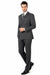 Mens Classic Wool Feel Double Breasted Suit in Heather Grey