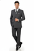 Mens Classic Wool Feel Double Breasted Suit in Heather Grey