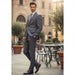 Men'S Grey Pinstripe 2-Button Suit 2 Piece Suits - Two Piece Business Suits Suit