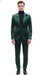 Mens Single Breast Green Sateen Shiny Fabric Metallic Fabric - Sharskin Suit
