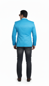 Men'S Aqua ~ Turquoise Color 2 Button 2 Piece Blazer