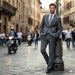 Men's Grey Tonal Shadow Stripe ~ Pinstripe 2-button 2 Piece Suits - Two piece Business suits Suit