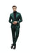 Mens Single Breast Green Sateen Shiny Fabric Metallic Fabric - Sharskin Suit