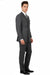 Mens Classic Wool Feel Double Breasted Suit in Heather Grey