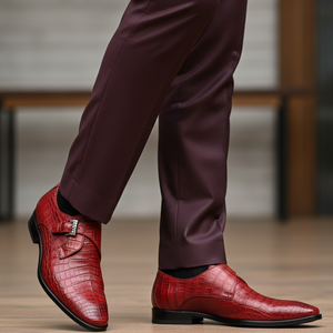 Marco Di Milano Mens Red  Caiman Gator Dress Shoes Rovigo