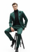 Mens Single Breast Green Sateen Shiny Fabric Metallic Fabric - Sharskin Suit