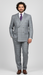 Mens Classic Wool Feel Double Breasted Glen Plaid Suit in Grey