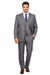Mens 2 Button Vested Peak Lapel Plaid Suit in Grey