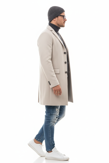 Light Tan Overcoat - Beige Sand Color Light Carcoat - Image 7
