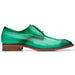Belvedere Italo Antique Eel Skin Loafers in Mint Green
