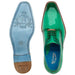 Belvedere Italo Antique Eel Skin Loafers in Mint Green