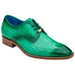 Belvedere Italo Antique Eel Skin Loafers in Mint Green