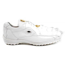 Belvedere Vasco White Genuine Hornback Crocodile Sneakers