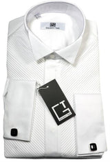 Giovanni Testi White Wingtip Tuxedo Angled 1/8? Pleat