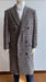 Glain plaid - Windowpane - Checkered Pattern Double Breasted Style Double Breasted Overcoat - Top Coat - Full Length Coat Gray