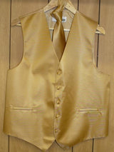 gold Groomsmen Dress Tuxedo Wedding Vest ~ Waistcoat ~ Waist coat & Tie set Buy 10 of same color Tie For $25 Each-Men's Neck Ties - Mens Dress Tie - Trendy Mens Ties