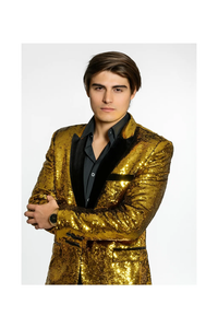Alberto Nardoni Brand Men's Gold  Velvet Lapel 2 Button Cheap Priced Designer Fashion Dress Casual Blazer On Sale Blazer