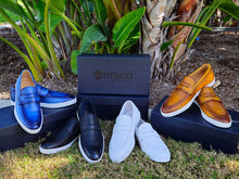 Carrucci Patina Burnished Penny Loafer Sneaker - Ocean Blue, Cognac, Black, White