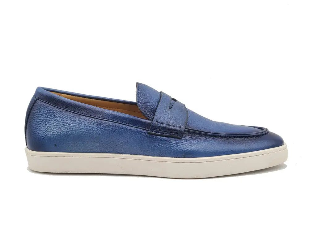 Carrucci Burnished Penny Loafer Sneaker - Patina Leather
