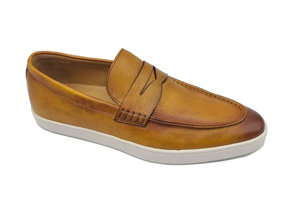 Carrucci Burnished Penny Loafer Sneaker - Patina Leather