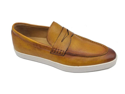 Carrucci Burnished Penny Loafer Sneaker - Patina Leather