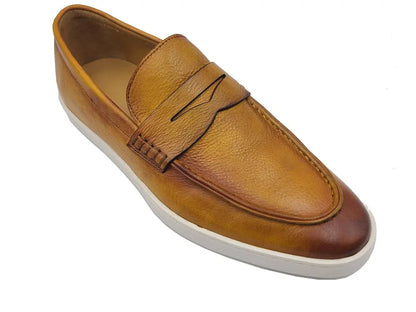 Carrucci Burnished Penny Loafer Sneaker - Patina Leather