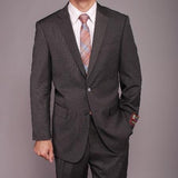 Men's Gray Teakweave 2-button 2 Piece Suits - Two piece Business suits Suit